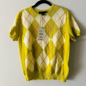 Yellow Argyle women’s sweater